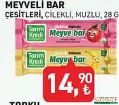 TARIM KREDİ MEYVELİ BAR ÇEŞİTLERİ 28 G fiyat ve kampanya bilgisi